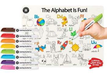 Colour In Placemat Animal Alphabet + 8pk markers Colour In Placemat Animal Alphabet + 8pk markers