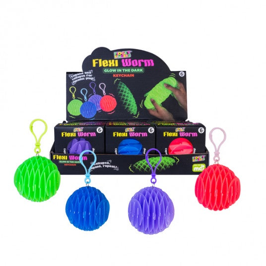 Glow in the Dark Keychain Flexi Worm - Sensory Kingdom