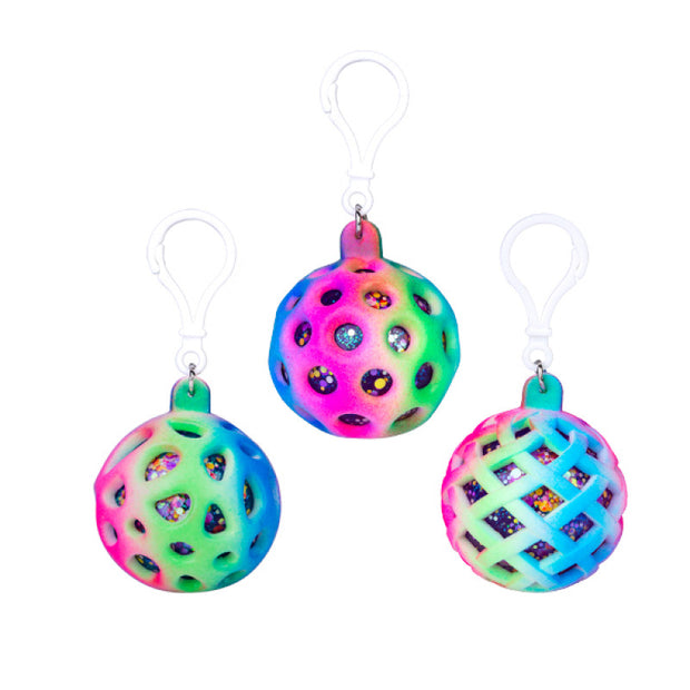 Sensory Squishy Glitter Ball Keychain - Sensory Kingdom