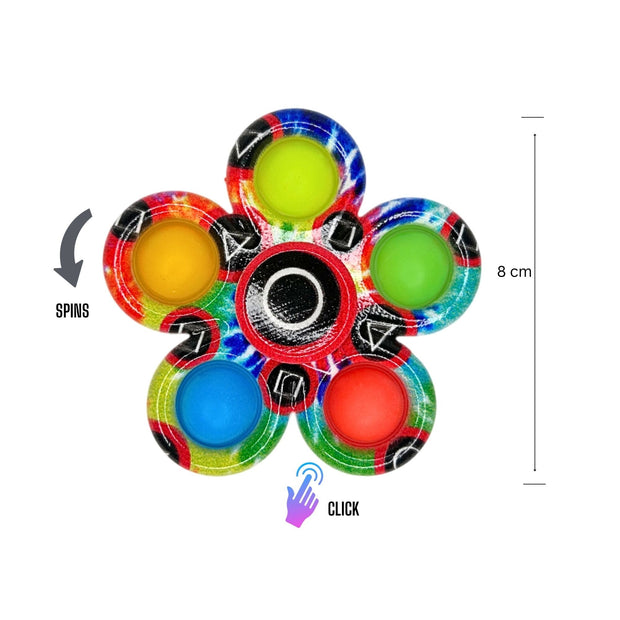 Popper Fidget Spinner - Rainbow - Sensory Kingdom