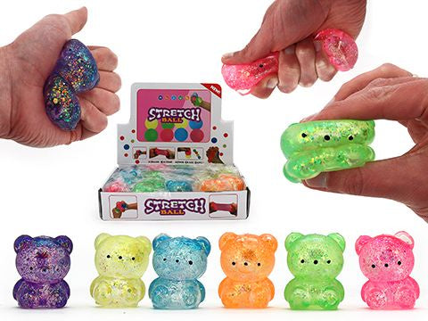 SQUEEZE SUGAR BEAR W/GLITTER – 6cm - Sensory Kingdom