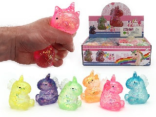SQUEEZE SUGAR UNICORN W/GLITTER - 9.5cm - Sensory Kingdom