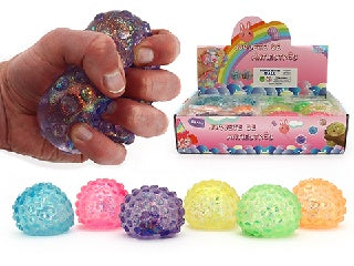 SQUEEZE SUGAR BALL W/GLITTER & BUMPS - 6cm - Sensory Kingdom
