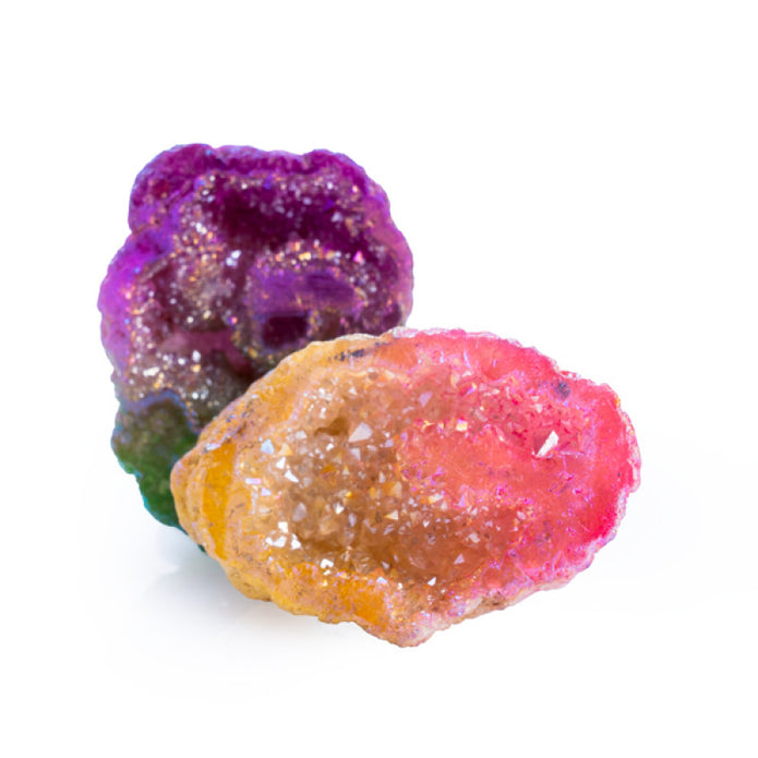 Gemstone Mini Rainbow Aura Geode - Sensory Kingdom
