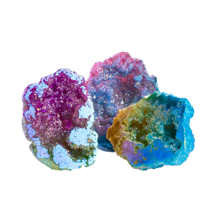 Gemstone Mini Rainbow Aura Geode - Sensory Kingdom