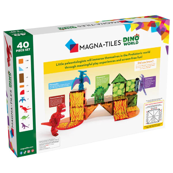 MAGNA-TILES - Dino World - 40 Piece Set