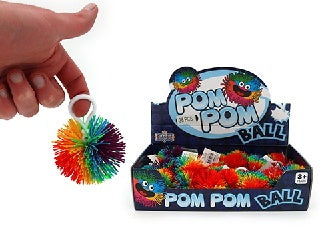 SILICONE RAINBOW POM POM BALL KEYCHAIN - Sensory Kingdom