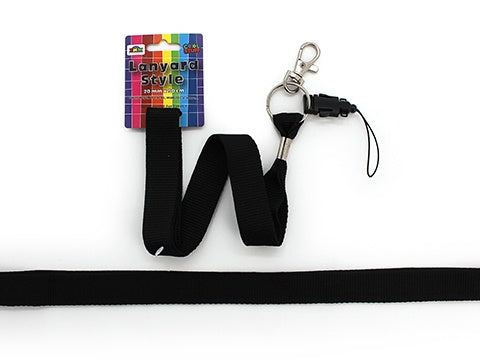 LANYARDS – PLAIN BLACK COLOUR