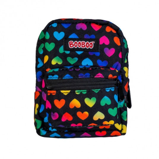BooBoo Backpack Mini - Black Rainbow Hearts