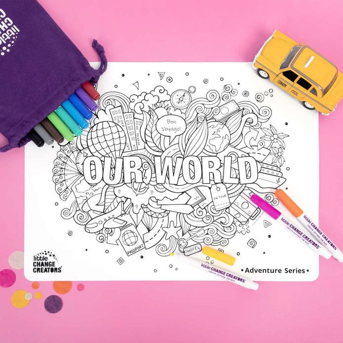 Re-FUN-able™ Colouring Set - OUR WORLD