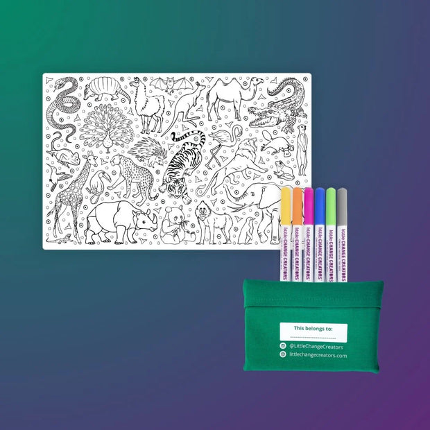 Pocket Reusable Colouring In Set - WILD!