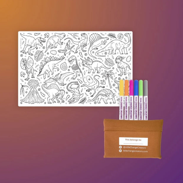 Pocket Reusable Colouring In Set - ROAR!