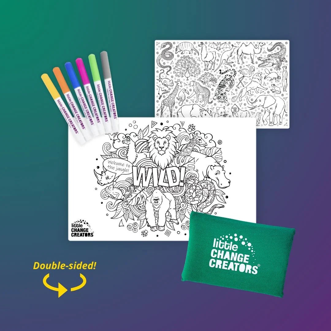 Pocket Reusable Colouring In Set - WILD!