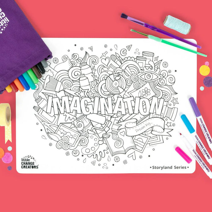 Re-FUN-able™ Silicone Drawing Mat - IMAGINATION