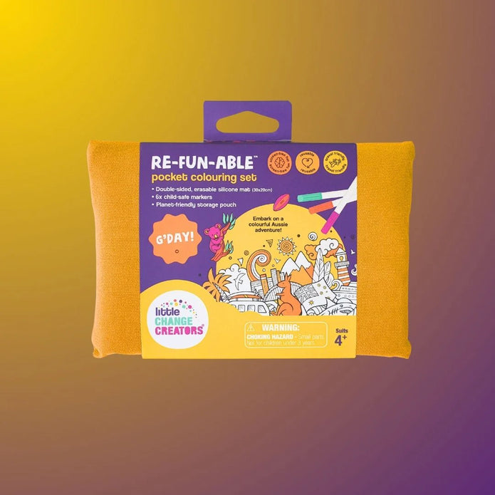 Pocket Reusable Colouring In Set - G’DAY!