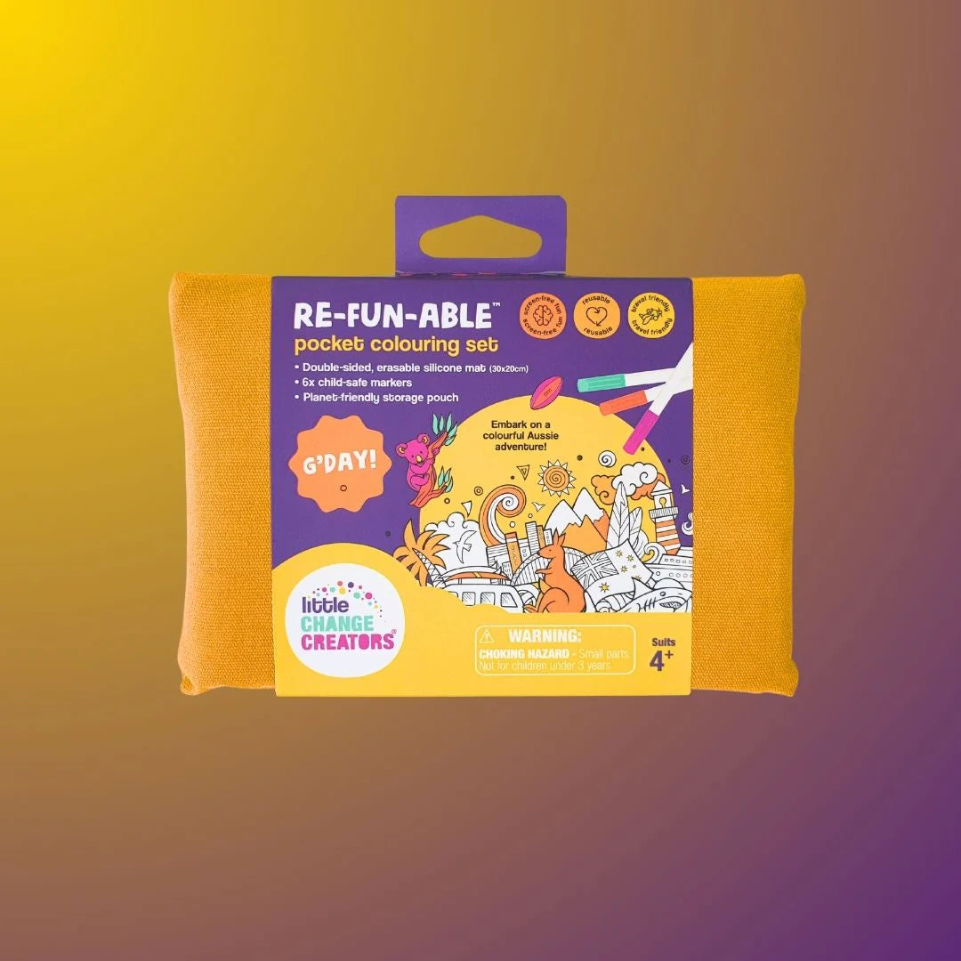 Pocket Reusable Colouring In Set - G’DAY!