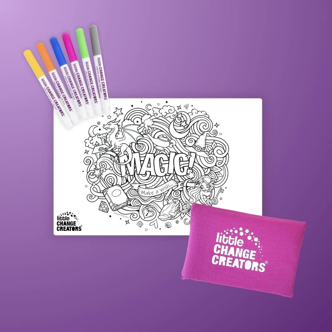 Pocket Reusable Colouring In Set - MAGIC!