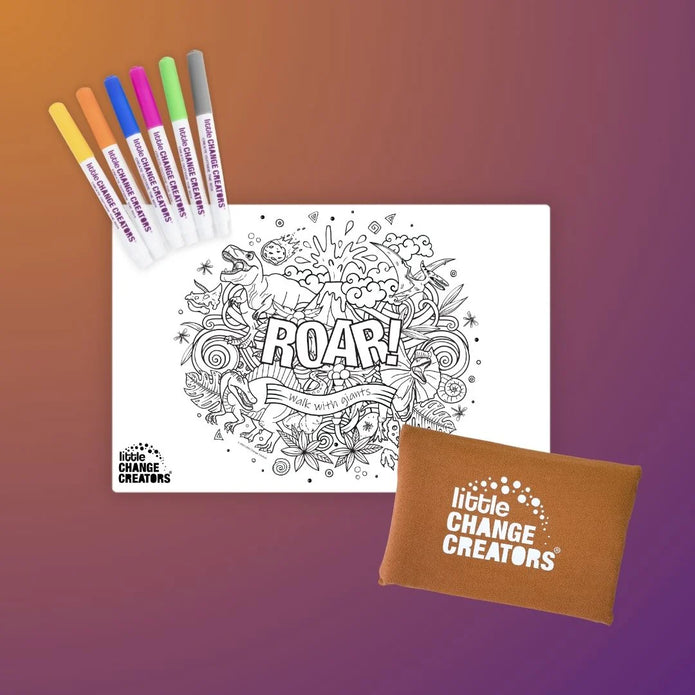 Pocket Reusable Colouring In Set - ROAR!