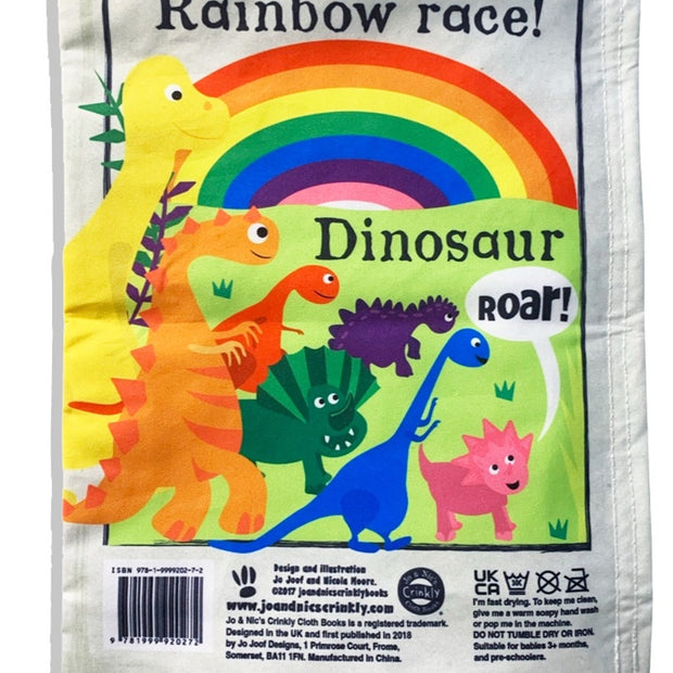 JO & NIC'S CRINKLY CLOTH BOOKS - RAINBOW DINOSAURS