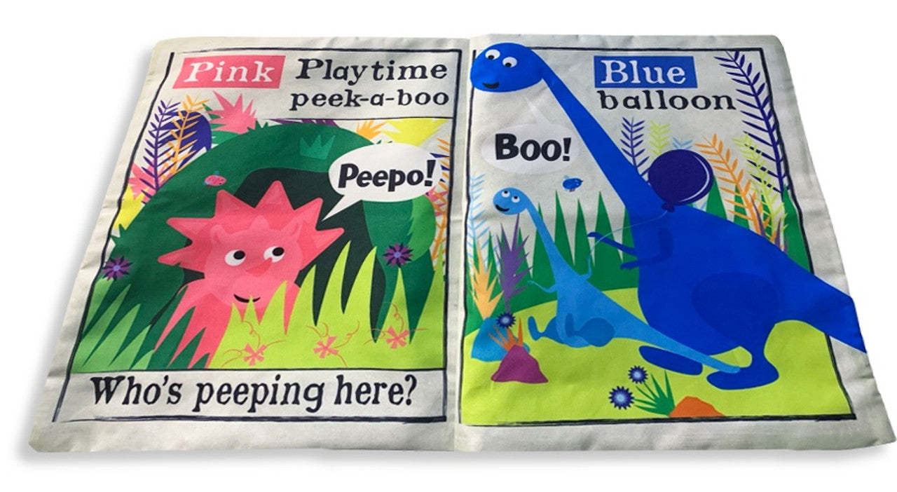 JO & NIC'S CRINKLY CLOTH BOOKS - RAINBOW DINOSAURS