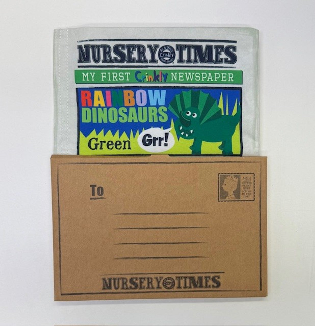 JO & NIC'S CRINKLY CLOTH BOOKS - RAINBOW DINOSAURS