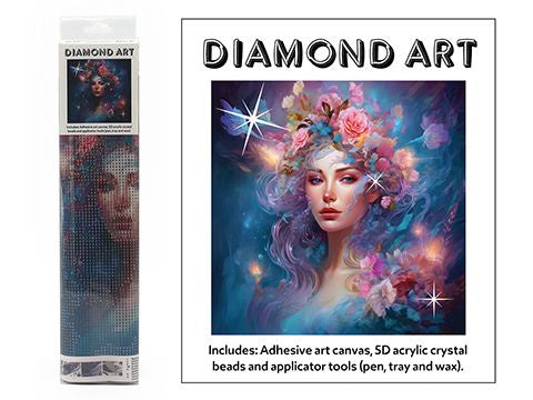DIAMOND ART KIT 5D (30x30cm) – FLOWER LADY