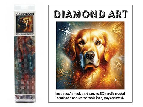 DIAMOND ART KIT 5D (30x30cm) – GOLDEN DOG