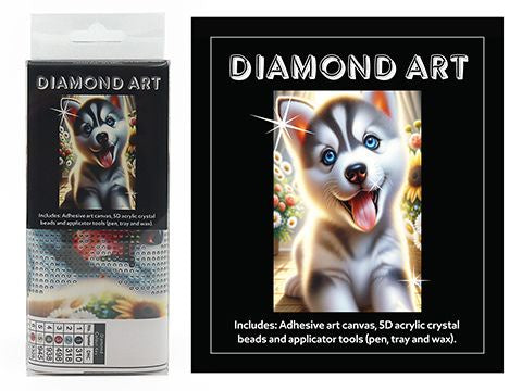 DIAMOND ART KIT 5D (15x20cm) – HUSKY PUPPY