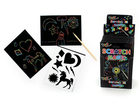 SCRATCH MAGIC W/STENCIL + 2 SHEETS + 1 STICK - Sensory Kingdom