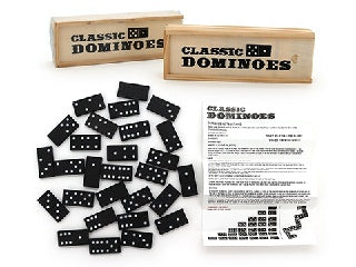 WOODEN DOMINOES IN WOODEN BOX (28 TILES) - Sensory Kingdom