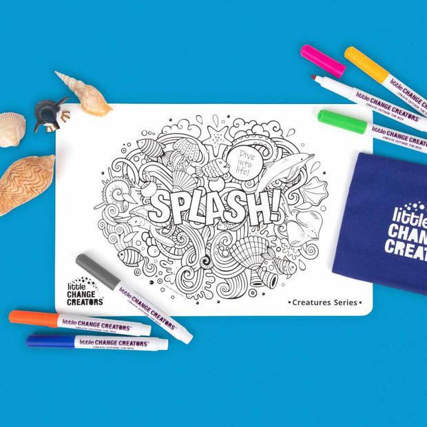 Pocket Reusable Colouring In Set - SPLASH!