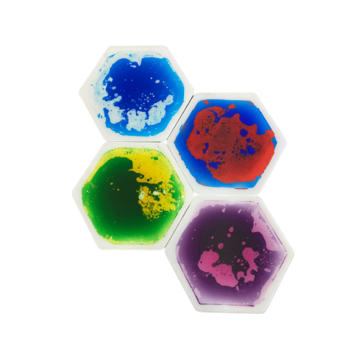 Hexagonal Liquid Tiles Set of 4 - Sensory Kingdom
