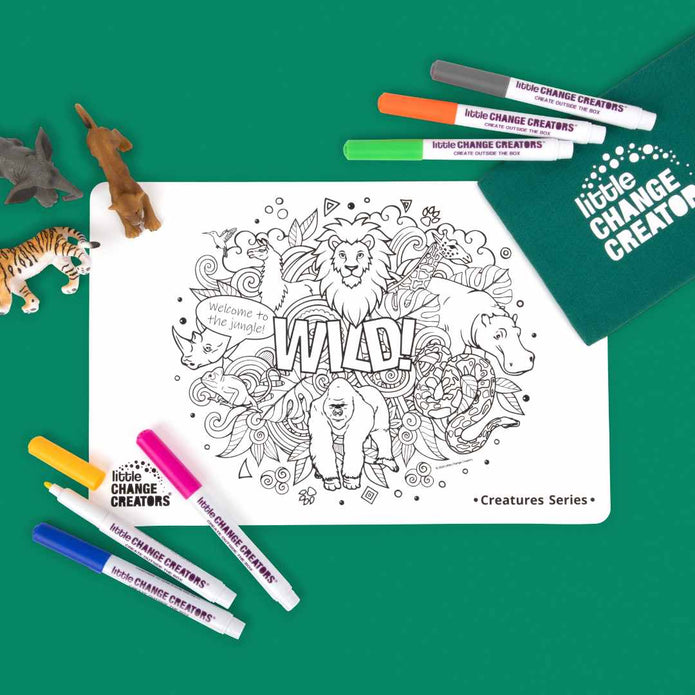 Pocket Reusable Colouring In Set - WILD!