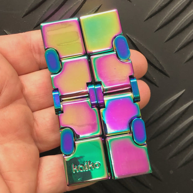 INFINITY Cube in Oil Slick 165grams By Kaiko Fidgets - Sensory Kingdom