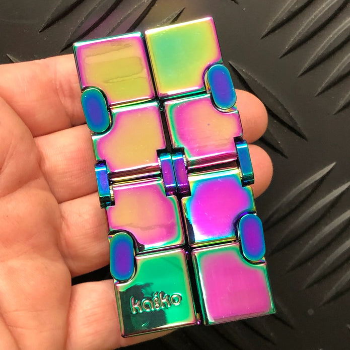 INFINITY Cube in Oil Slick 165grams By Kaiko Fidgets