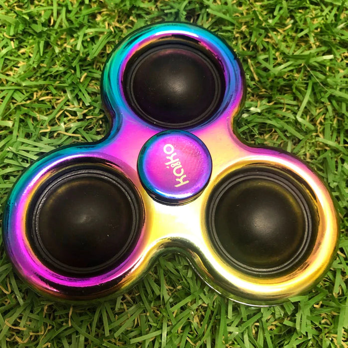 Pop It Metal Oil Slick Spinner - Sensory Kingdom