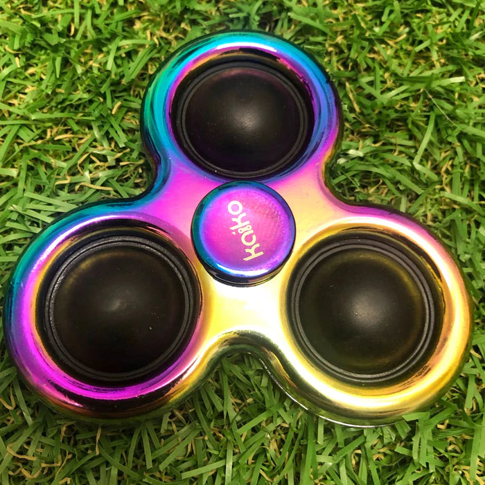 Pop It Metal Oil Slick Spinner - Sensory Kingdom