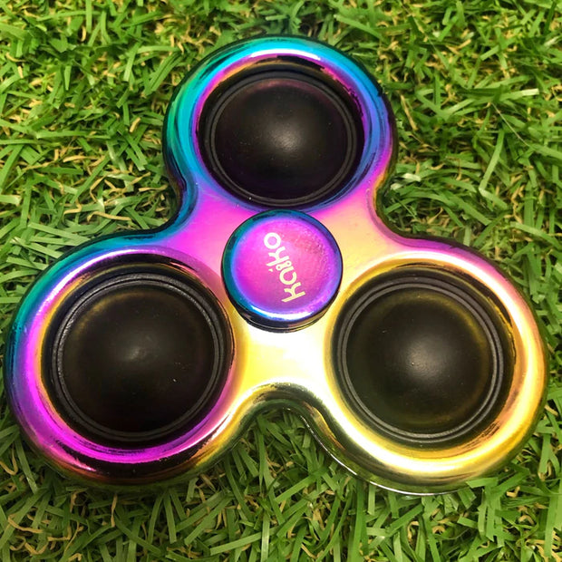 Pop It Metal Oil Slick Spinner - Sensory Kingdom