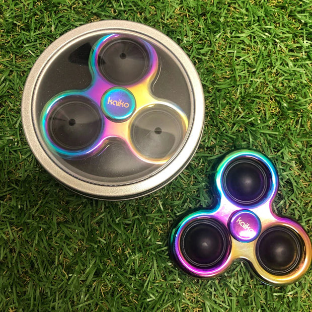 Pop It Metal Oil Slick Spinner - Sensory Kingdom