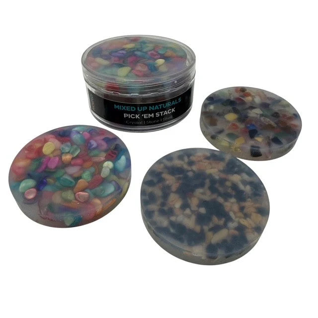 Mixed Up Naturals Pick 'Em Stack -  3 Pack - Crystal, Shell & Stone
