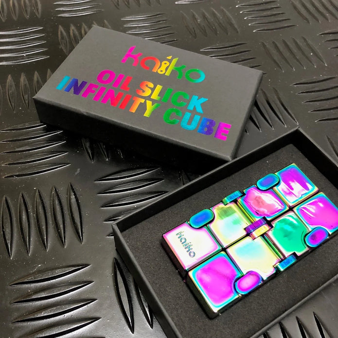 INFINITY Cube in Oil Slick 165grams By Kaiko Fidgets