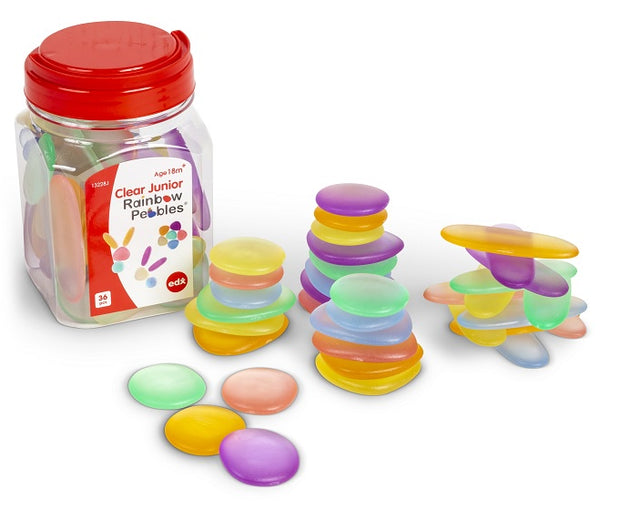 Clear Junior Rainbow Pebbles - 36 pc