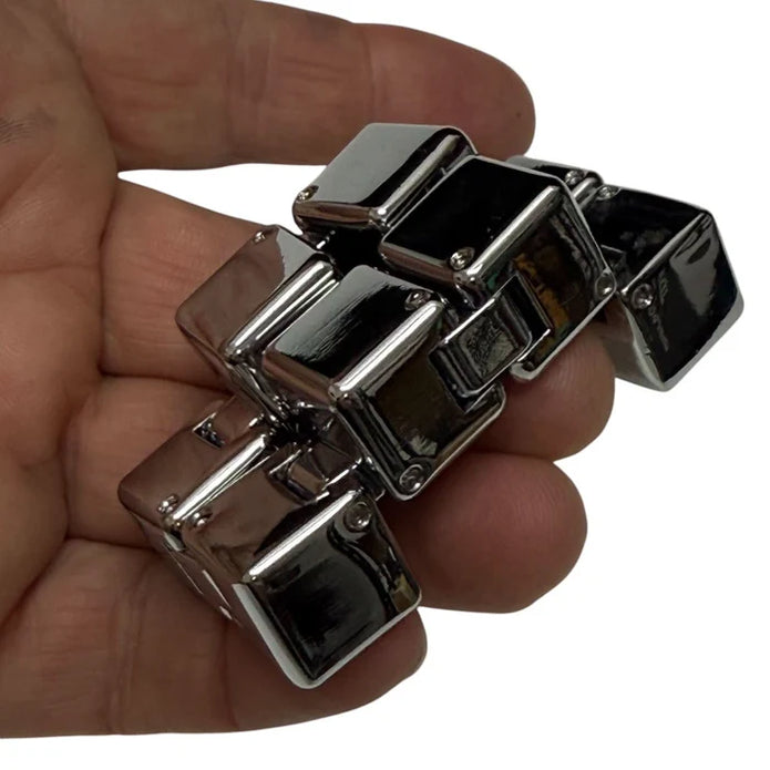 Gloss Silver MINI Infinity Cube - Sensory Kingdom