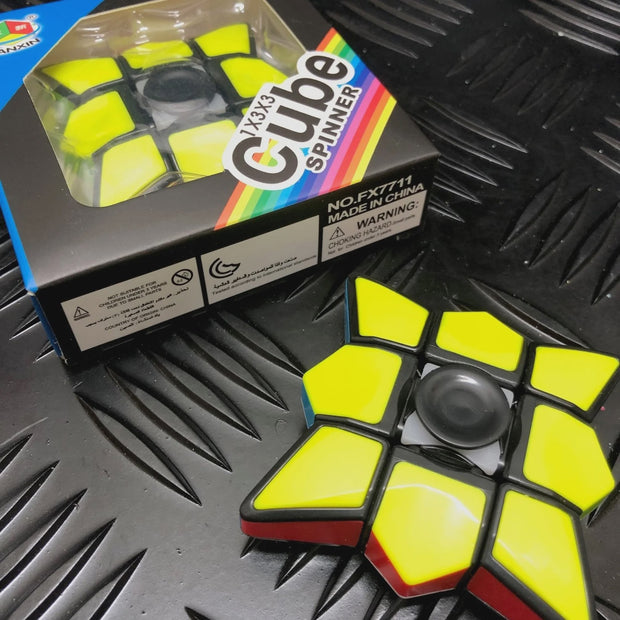 Yellow & White Cube Spinner - Sensory Kingdom